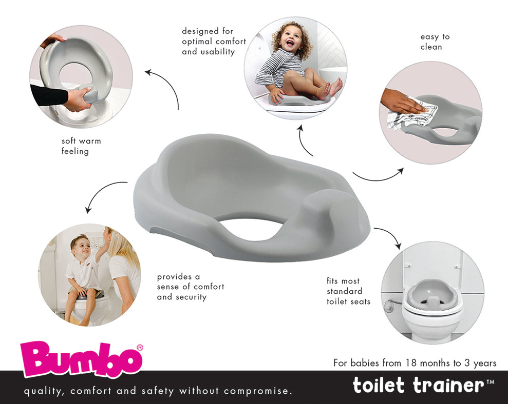 Bumbo Toilet Trainer , Tuvalet Adaptörü ve Portatif Lazımlık (Cool Grey)