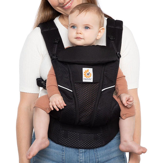 Ergobaby Omni Breeze SoftFlex Mesh , 0-4 Yaş , 4 Taşıma Pozisyonlu Ergonomik Kanguru , Yeni Doğan ve Küçük Çocuklar için (Onyx Black)