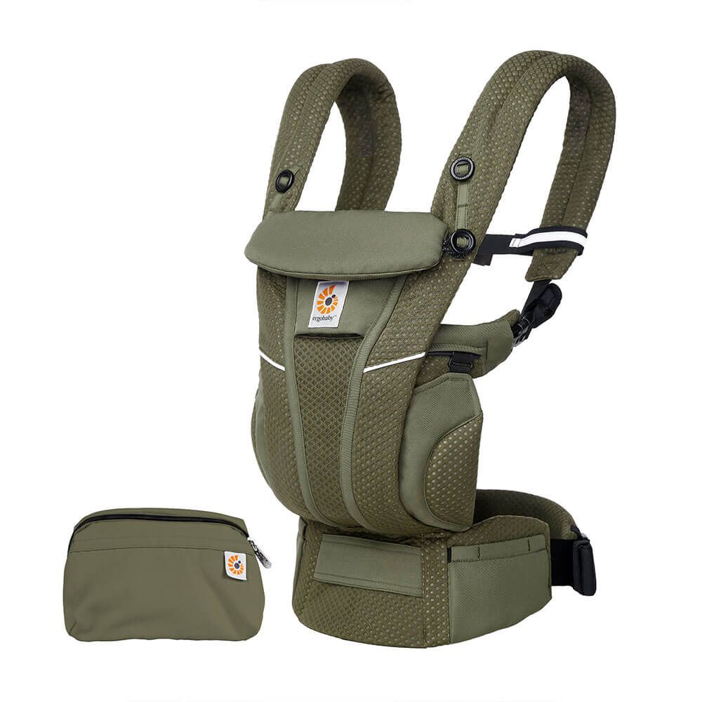 Ergobaby Omni Breeze SoftFlex Mesh , 0-4 Yaş , 4 Taşıma Pozisyonlu Ergonomik Kanguru , Yeni Doğan ve Küçük Çocuklar için (Olive Green)