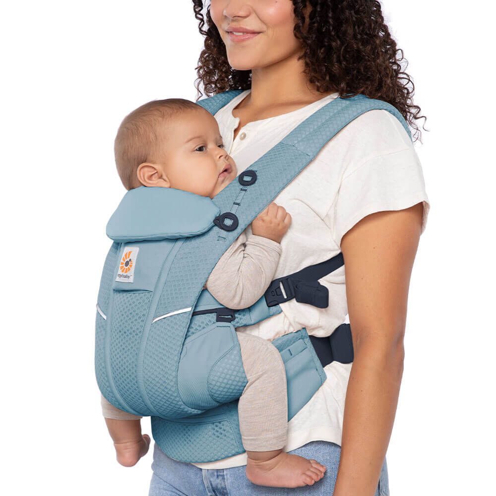 Ergobaby Omni Breeze SoftFlex Mesh , 0-4 Yaş , 4 Taşıma Pozisyonlu Ergonomik Kanguru , Yeni Doğan ve Küçük Çocuklar için (Slate Blue)